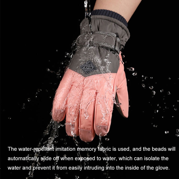 1 Pair Winter Fleece Thickened Warm And Windproof Outdoor Riding Motorcycle Gloves, Size: Free Code(Pink + Blue) - Full Finger Gloves by PMc TechLife | Online Shopping South Africa | PMc TechLife | Buy Now Pay Later Mobicred