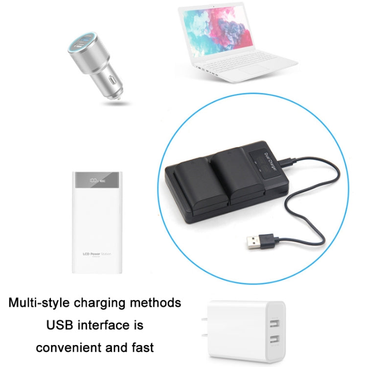 LP-E6 SLR Camera Vertical Dual Battery Charger - Battery USB Charger by PMC TechLife | Online Shopping South Africa | PMC TechLife | Buy Now Pay Later Mobicred