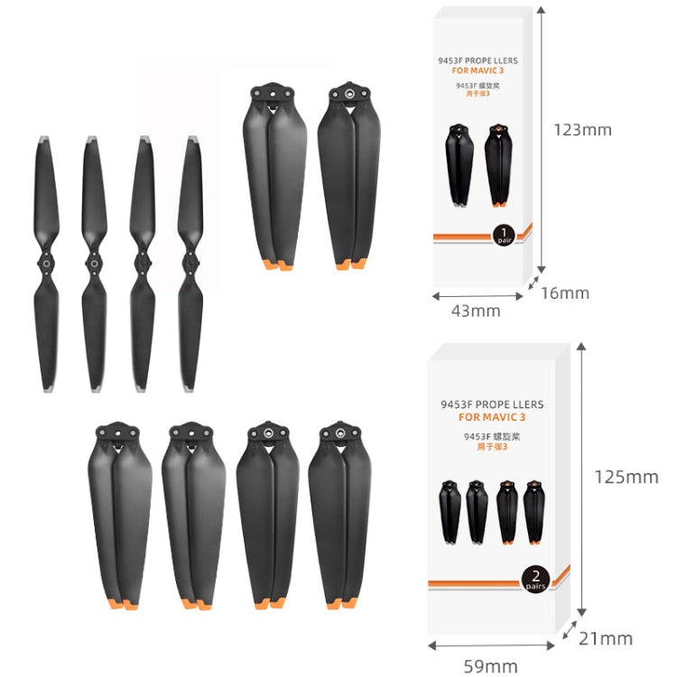 For Mavic 3 1pair Sunnylife 9453F-1 Silver Paddle Tip Quick Release Blades - DIY Propeller by Sunnylife | Online Shopping South Africa | PMC Jewellery | Buy Now Pay Later Mobicred