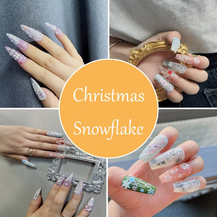 3 PCS 5D Embossed Nail Stickers Christmas Snowflake Elk Nail Stickers(5D-K119) - Nail Stickers by PMC Jewellery | Online Shopping South Africa | PMC Jewellery | Buy Now Pay Later Mobicred