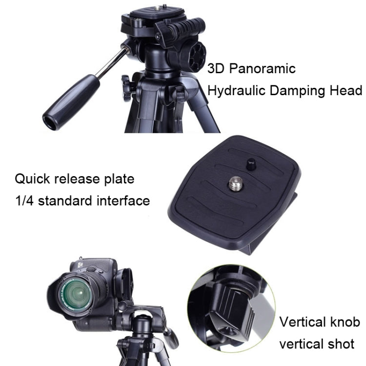YUNTENG VCT-668RM Portable SLR Camera Tripod Mobile Phone Live Broadcast Support(Black) - free shipping - PMC TechLife - Order now!