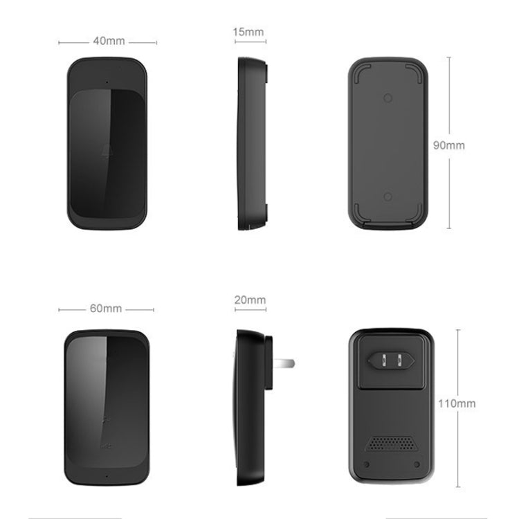 C03 1 For 1 Home Wireless IP44 Waterproof Touch Sensor Doorbell(US Plug White) - free shipping - PMc TechLife - Order now!