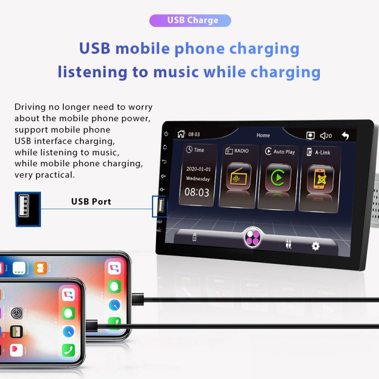Q3570 9 inch Carplay Single Spindle MP5 Player, Style: Standard+4 Light Camera - Car MP3 & MP4 & MP5 by PMC TechLife | Online Shopping South Africa | PMC TechLife | Buy Now Pay Later Mobicred