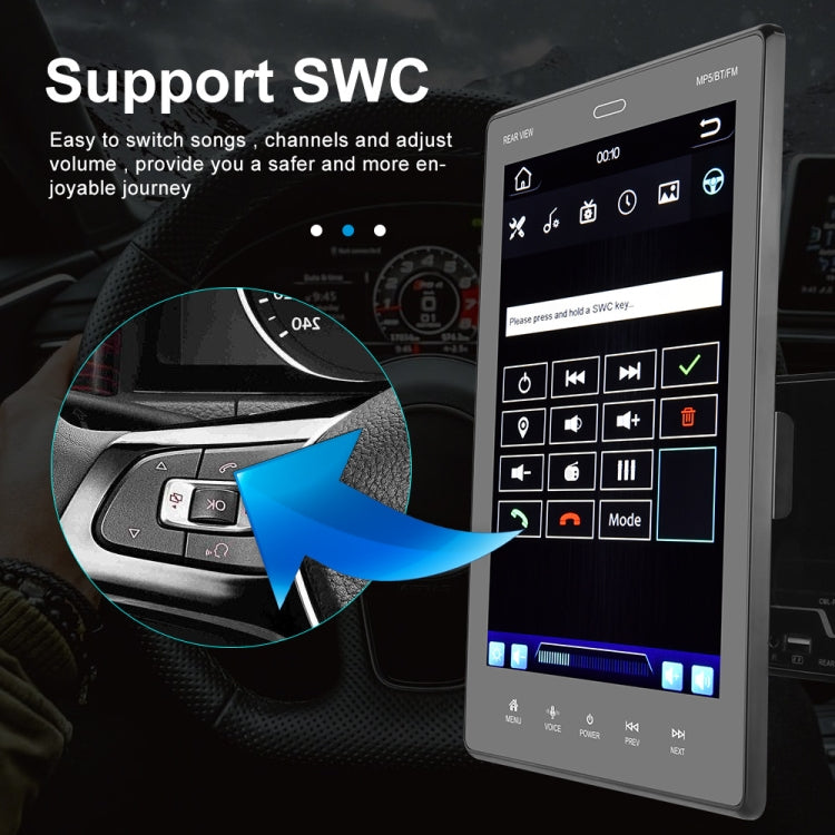 9520C Double Spindle 9.5 inch Vertical Screen Car MP5 Player, Style: Standard+8 Light Camera - Car MP3 & MP4 & MP5 by PMC TechLife | Online Shopping South Africa | PMC TechLife | Buy Now Pay Later Mobicred