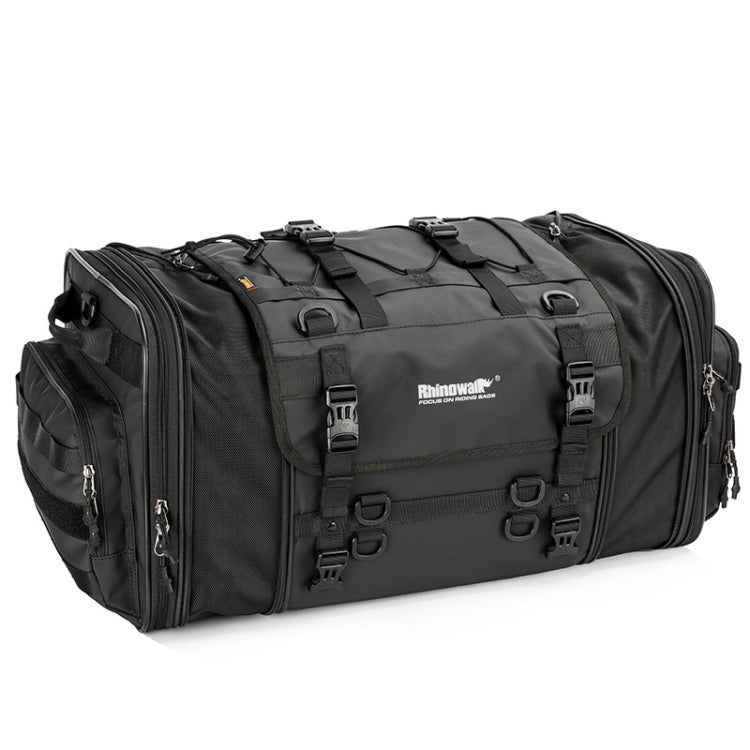 Rhinowalk MT4060 Large-capacity Foldable Expandable Tail Bag for Motorcycle Riding with Rain Cover(Black) - Bags & Luggages by Rhinowalk | Online Shopping South Africa | PMC Jewellery | Buy Now Pay Later Mobicred