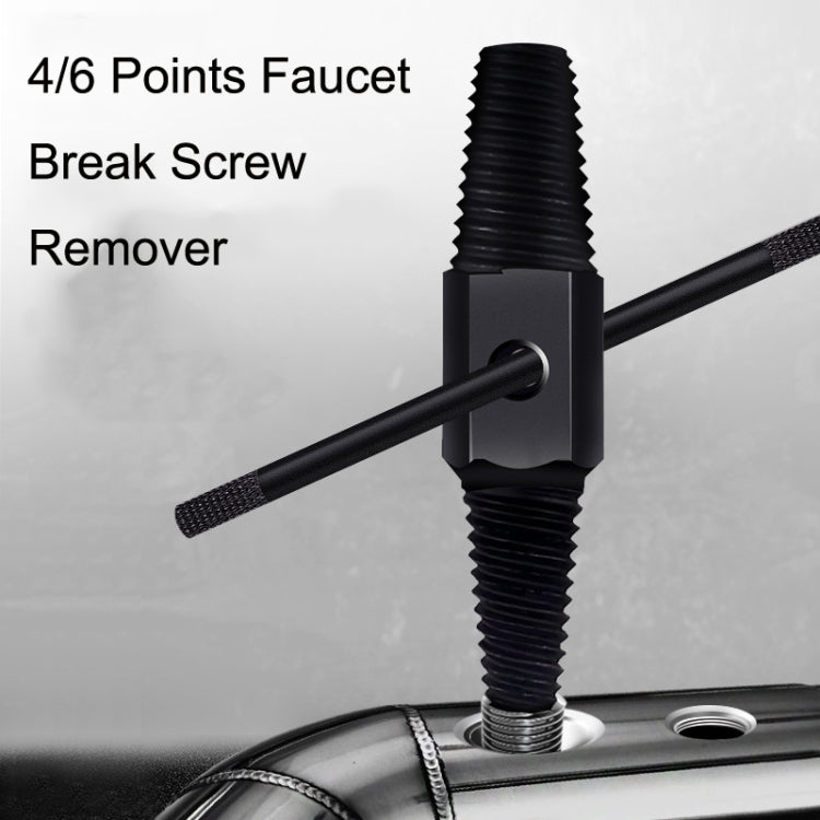 3PCS 4/6 Points Faucet Break Screw Remover Smooth Silky Tooth Double-headed Screw Tool(Black) - Screws by PMC Jewellery | Online Shopping South Africa | PMC Jewellery