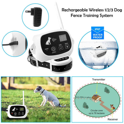 KD-661 500m Wireless Electric Dog Pet Fence Shock Collar,Spec: For Three Dog(EU Plug) - Training Aids by PMC Jewellery | Online Shopping South Africa | PMC Jewellery | Buy Now Pay Later Mobicred