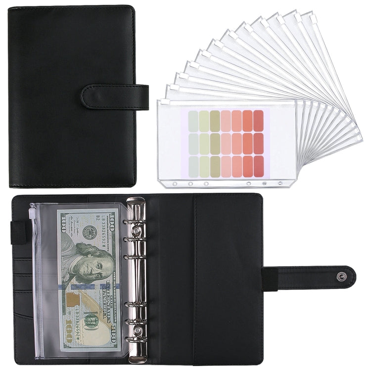 A5 Macaron Notebook PU Loose-leaf Cash Budget Handbook(Black) - Notebooks by PMC TechLife | Online Shopping South Africa | PMC TechLife | Buy Now Pay Later Mobicred