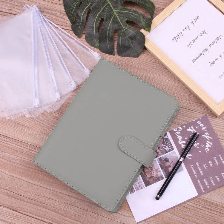 A5 Macaron Notebook PU Loose-leaf Cash Budget Handbook(Gray) - Notebooks by PMC TechLife | Online Shopping South Africa | PMC TechLife