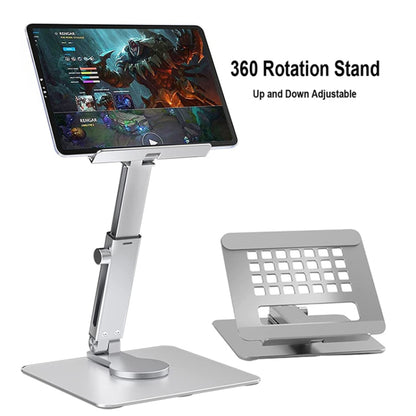 JUNDNE H06 Desktop Folding Phone Stand Portable Telescopic Rotary Tablet Stand(Deep Grey) - Laptop Stand by JUNDNE | Online Shopping South Africa | PMC Jewellery | Buy Now Pay Later Mobicred