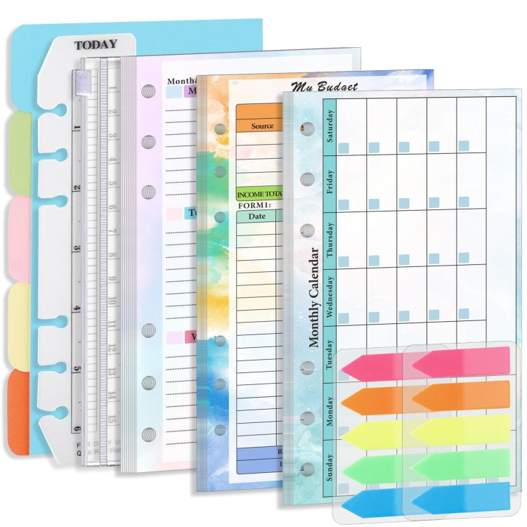 A6 6 Hole Budget Book Loose-leaf Replacement Core Handbook Insert,Spec: Kit 1 - Notebooks by PMC TechLife | Online Shopping South Africa | PMC TechLife
