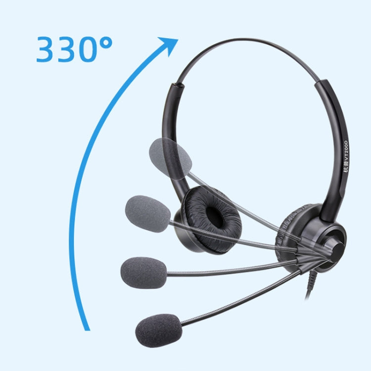 VT200D Double Ears Telephone Headset Operator Headset With Mic,Spec: PC Double Plug with Tuning - free shipping - PMC Jewellery - Order now!