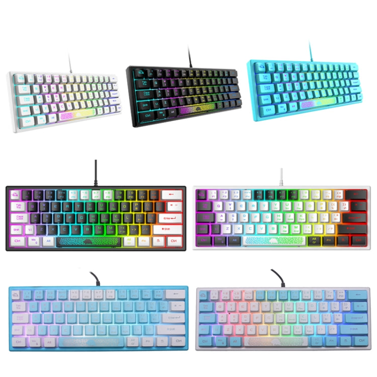 ZIYOULANG K61 62 Keys Game RGB Lighting Notebook Wired Keyboard, Cable Length: 1.5m(Black) - Wired Keyboard by ZIYOULANG | Online Shopping South Africa | PMC Jewellery | Buy Now Pay Later Mobicred