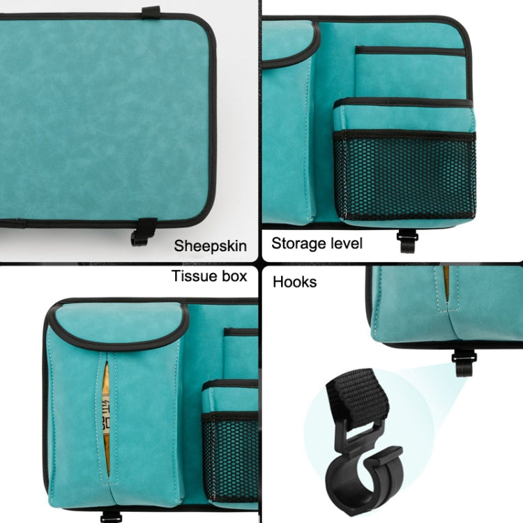 DE RAN FU Flip Fur Car Seat BackTissue Box Storage Hanging Bag With Hook(Grey) - Tissue Boxes by PMC TechLife | Online Shopping South Africa | PMC TechLife | Buy Now Pay Later Mobicred