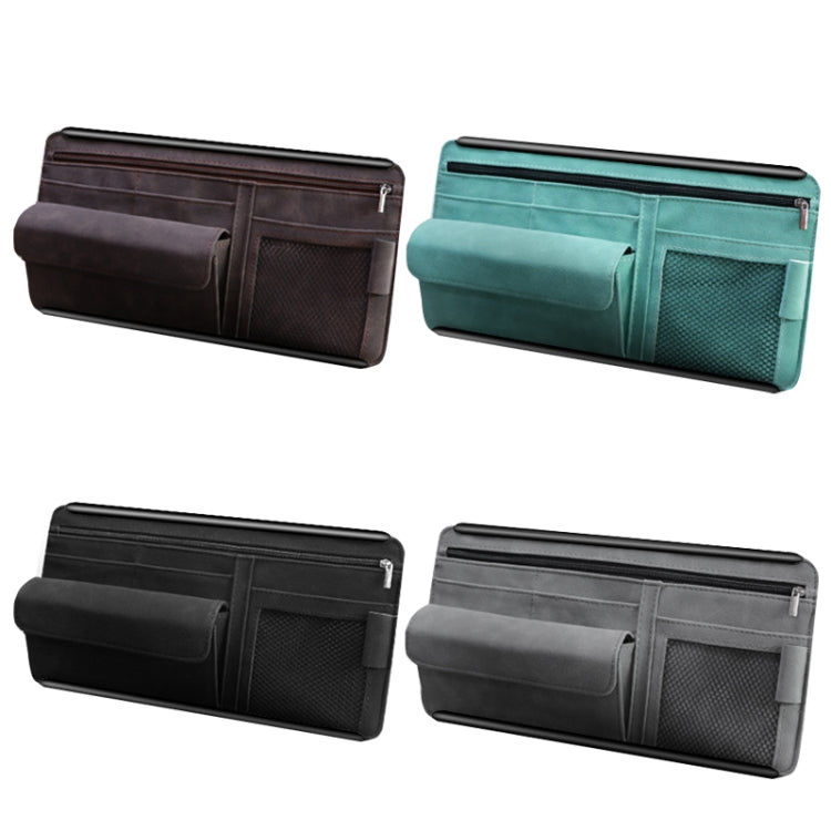 DE RAN FU Car Shade Glasses Box Storage Bag Car Flip Fur Glue Box Zipper Card Bag(Brown) - Stowing Tidying by DE RAN FU | Online Shopping South Africa | PMC Jewellery | Buy Now Pay Later Mobicred