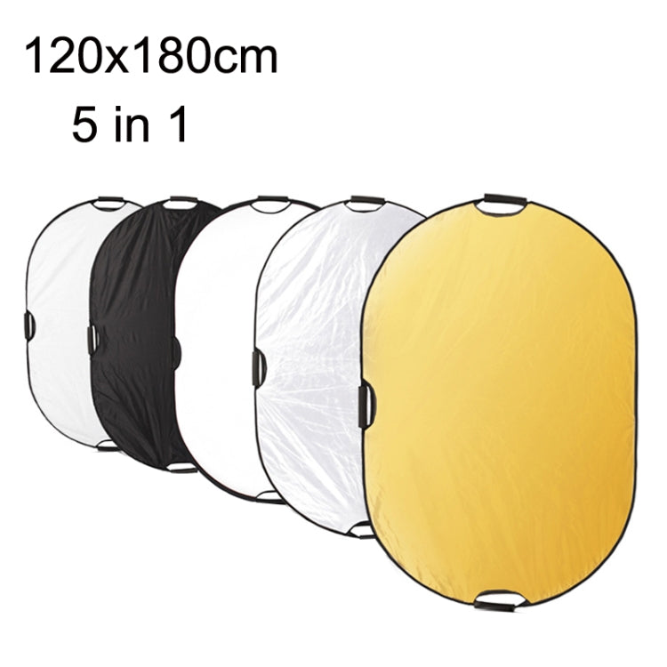 Selens  5 In 1 (Gold / Silver  / White / Black / Soft Light) Folding Reflector Board, Size: 120x180cm - free shipping - PMC TechLife - Order now!