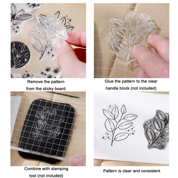 5 PCS Vintage Botanical Arrangement Handbook Clear Silicone Stamp(Vintage Postmark) - Handbook Decorative Stickers by PMC Jewellery | Online Shopping South Africa | PMC Jewellery