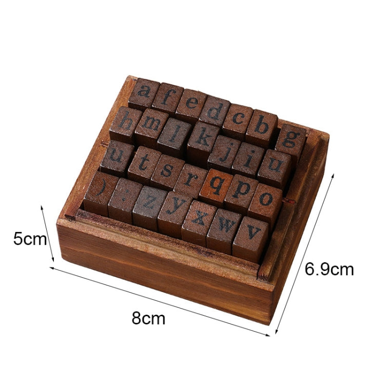 E13 28PCS/Set Vintage Wooden Alphabet and Number Diary Handbook DIY Stamps(Regular Lowercase) - Handbook Decorative Stickers by PMC Jewellery | Online Shopping South Africa | PMC Jewellery