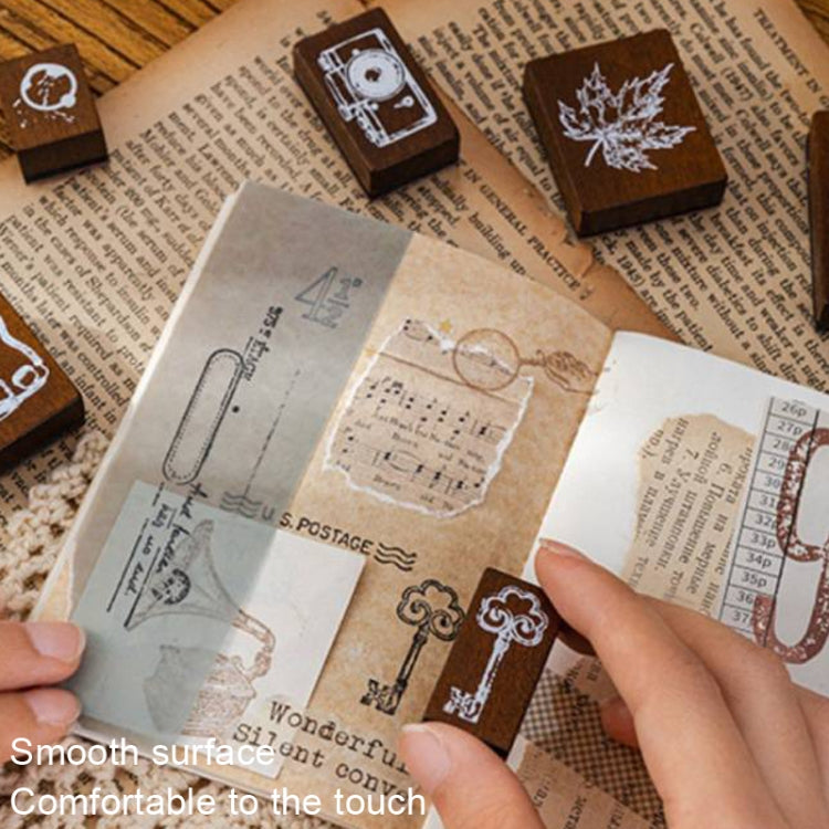 MOCARD 7 In 1 Wooden Stamp Set Handbook DIY Material(Senyu Traveler) - Handbook Decorative Stickers by MOCARD | Online Shopping South Africa | PMC Jewellery | Buy Now Pay Later Mobicred