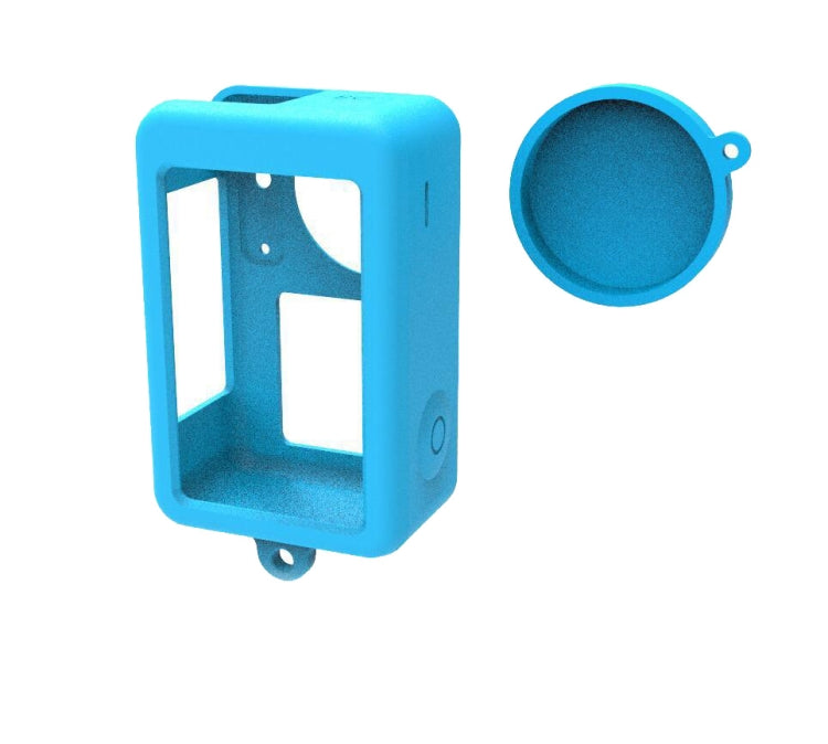 For DJI Osmo Action 3 Silicone Protective Case Lens Cap(Blue) - Case & Bags by PMC TechLife | Online Shopping South Africa | PMC TechLife | Buy Now Pay Later Mobicred
