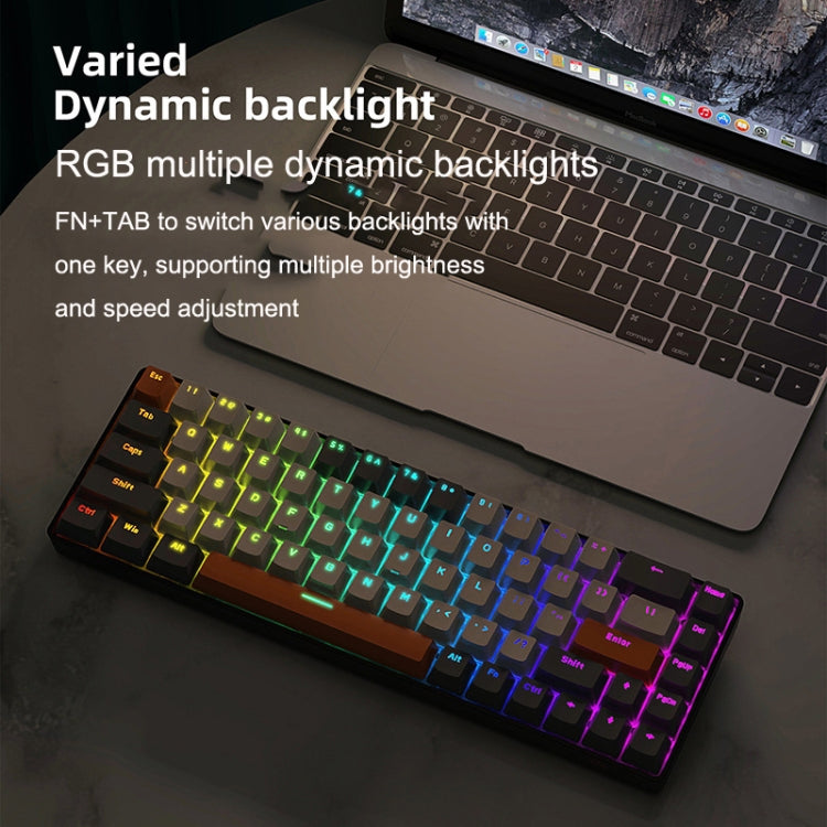 ZIYOU LANG T8 68 Keys RGB Gaming Mechanical Keyboard, Cable Length: 1.5m, Style: Micro Light Version Green Shaft - Wired Keyboard by ZIYOU LANG | Online Shopping South Africa | PMC Jewellery | Buy Now Pay Later Mobicred