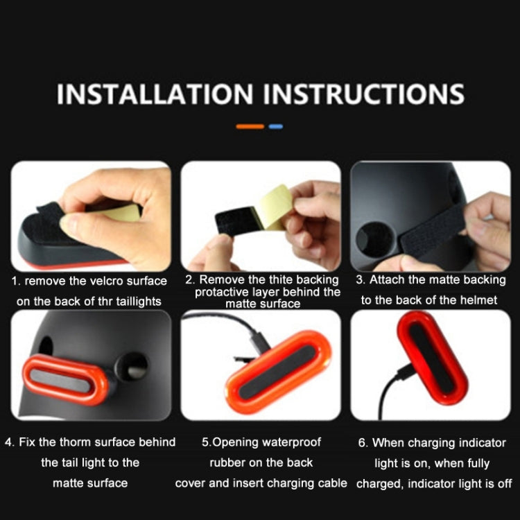 Helmet Blaster Warning Light Bicycle LED Rechargeable Tail Light(Black) - Decorative Lights by PMC TechLife | Online Shopping South Africa | PMC TechLife | Buy Now Pay Later Mobicred