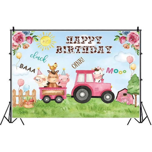 1.5m X 1m Cartoon Farm Animals Photography Backdrop Birthday Party Background Decoration(MDN11920) - Birthday Party by PMC Jewellery | Online Shopping South Africa | PMC Jewellery