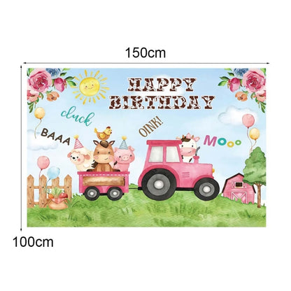 1.5m X 1m Cartoon Farm Animals Photography Backdrop Birthday Party Background Decoration(MDN11920) - Birthday Party by PMC Jewellery | Online Shopping South Africa | PMC Jewellery