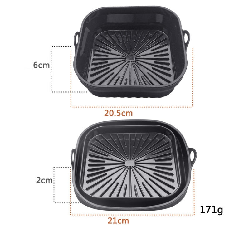 Air Fryer Grill Mat High Temperature Resistant Silicone Baking Tray, Specification: Square Black - Baking mat & Bakewares by PMC TechLife | Online Shopping South Africa | PMC TechLife