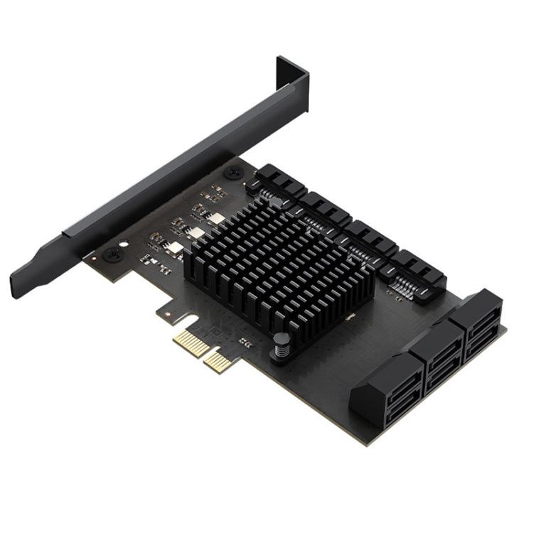 PCIE X1 To 10 Ports SATA3.0 Rotary Card Computer Desktop Solid State Hard Disk - Add-on Cards by PMC TechLife | Online Shopping South Africa | PMC TechLife
