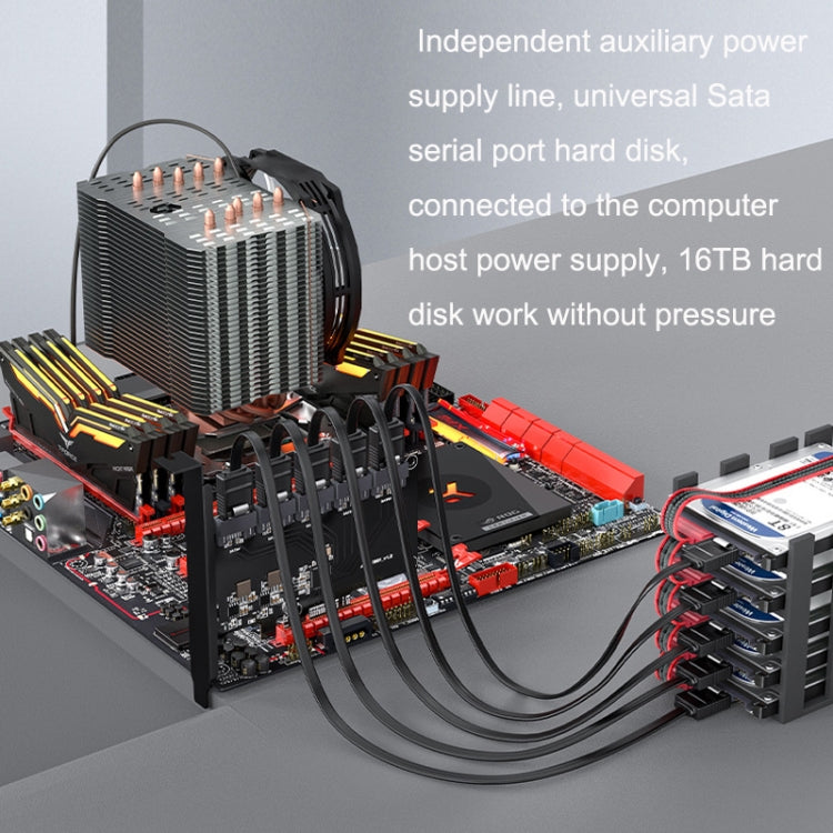 PCIE X1 To 10 Ports SATA3.0 Rotary Card Computer Desktop Solid State Hard Disk - Add-on Cards by PMC Jewellery | Online Shopping South Africa | PMC Jewellery