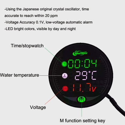 Morfayer YL-M05 5 In 1 Water Temperature Model 9-24V LED Night Vision Motorcycle Modification Instrument - Electrical Instruments by PMC Jewellery | Online Shopping South Africa | PMC Jewellery | Buy Now Pay Later Mobicred