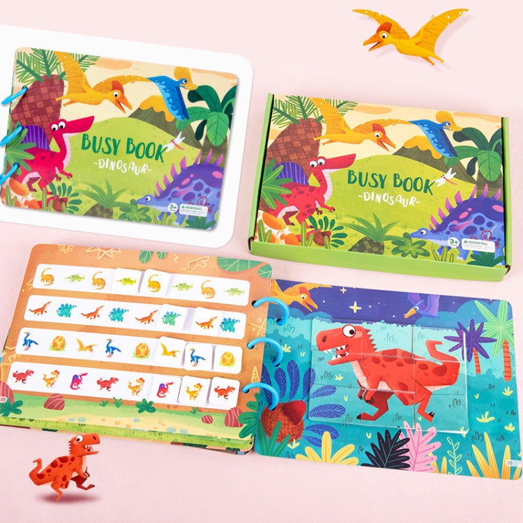 Children Early Teaching Cartoon Intelligence Development Toys Repeatedly Paste Book(Dinosaur) - Early Education Toys by PMC Jewellery | Online Shopping South Africa | PMC Jewellery