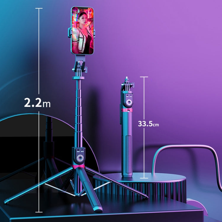 360-degree Rotating Foldable Bluetooth Selfie Sticks Live Stand, Spec: P220 TK (Single Clip) - Selfie Sticks by PMC TechLife | Online Shopping South Africa | PMC TechLife | Buy Now Pay Later Mobicred
