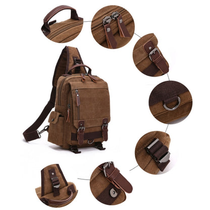 Outdoor Travel Messenger Canvas Chest Bag, Color: Brown - Crossbody Bags by PMC Jewellery | Online Shopping South Africa | PMC Jewellery