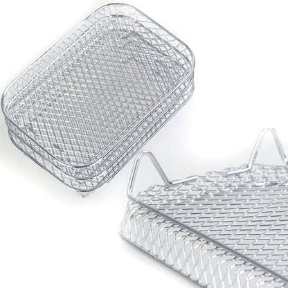 Air Fryer Accessories Three-Layer Steam Rack Stackable Dehydration Rack(Rectangle) - Electric Deep Fryers by PMC Jewellery | Online Shopping South Africa | PMC Jewellery