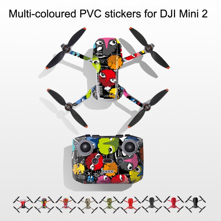 Sunnylife MM2-TZ452 For DJI Mini 2 Waterproof PVC Drone Body + Arm + Remote Control Decorative Protective Stickers Set(Shark Red) - Stickers by Sunnylife | Online Shopping South Africa | PMC Jewellery | Buy Now Pay Later Mobicred