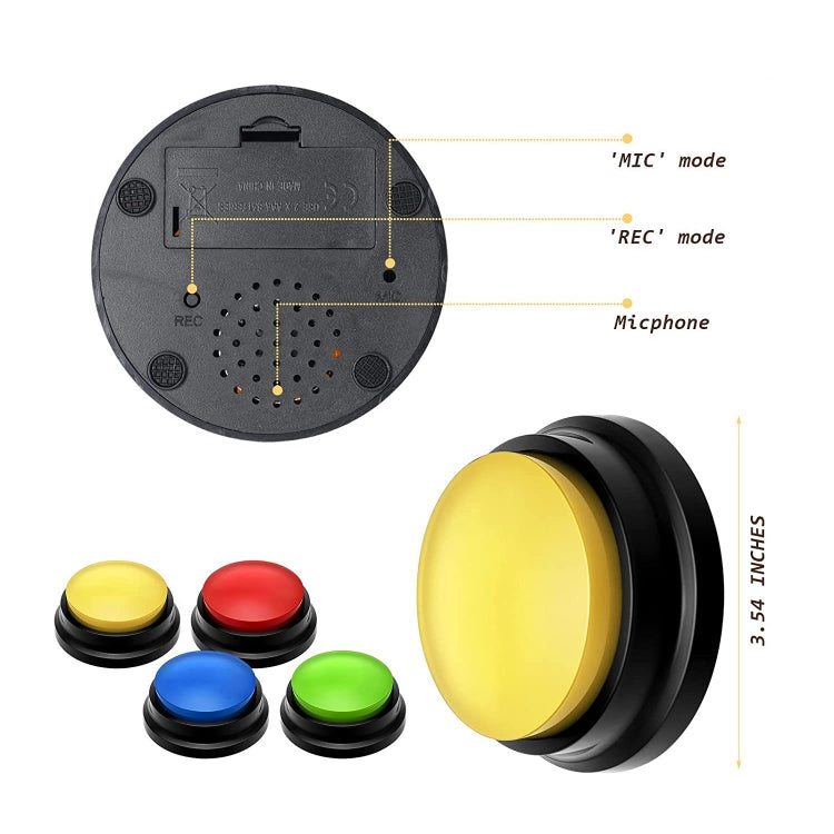 Pet Communication Button Dog Vocal Box Recording Vocalizer, Style: Recording Model(White) - Training Aids by PMC TechLife | Online Shopping South Africa | PMC TechLife | Buy Now Pay Later Mobicred