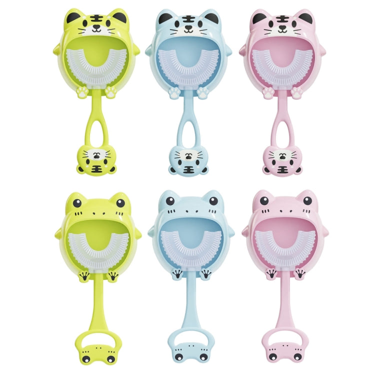 S8 2pcs Children Cartoon Animal Manual U-shaped Silicone Toothbrush for 2-12 Years Old(Pink Frog) - Toothbrushes by PMC Jewellery | Online Shopping South Africa | PMC Jewellery | Buy Now Pay Later Mobicred