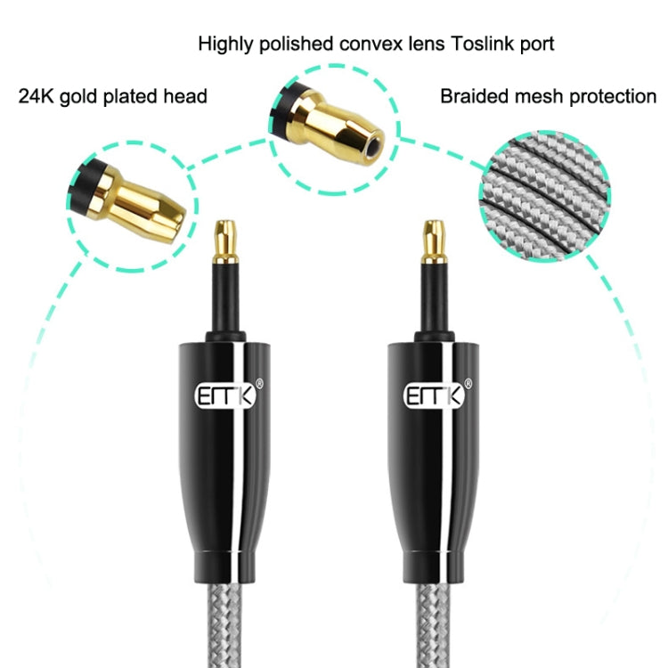 EMK QH4.0 Mini Toslink 3.5mm Interface SPDIF Audio Fiber Optical, Length: 8m(Black) - Audio Optical Cables by EMK | Online Shopping South Africa | PMC Jewellery | Buy Now Pay Later Mobicred