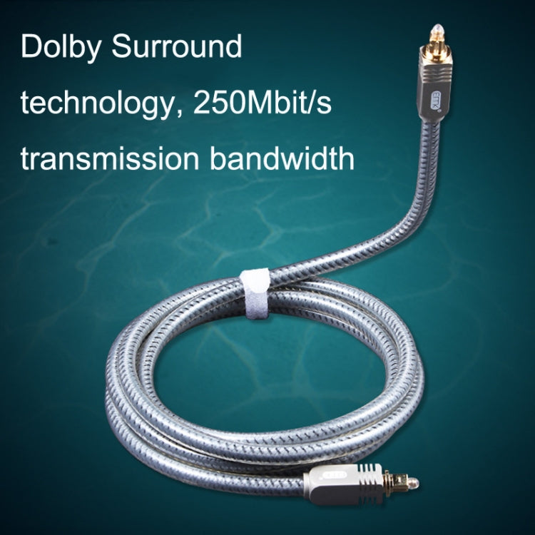 EMK YL/B Audio Digital Optical Fiber Cable Square To Square Audio Connection Cable, Length: 10m(Transparent Gray) - free shipping - PMC Jewellery - Order now!
