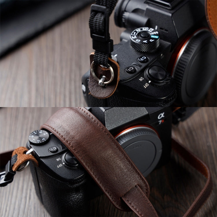 Outdoor Photography Cowhide Leather Camera Shoulder Hanging Neck Winding Strap, Spec: Split Leather (Coffee) - Camera Strap by PMC TechLife | Online Shopping South Africa | PMC TechLife | Buy Now Pay Later Mobicred