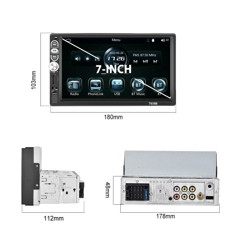 A3061 7 Inches MP5 Bluetooth Player Universal Wired CarPlay Reversing Image Integrated, Style: Standard - Car MP3 & MP4 & MP5 by PMC TechLife | Online Shopping South Africa | PMC TechLife | Buy Now Pay Later Mobicred