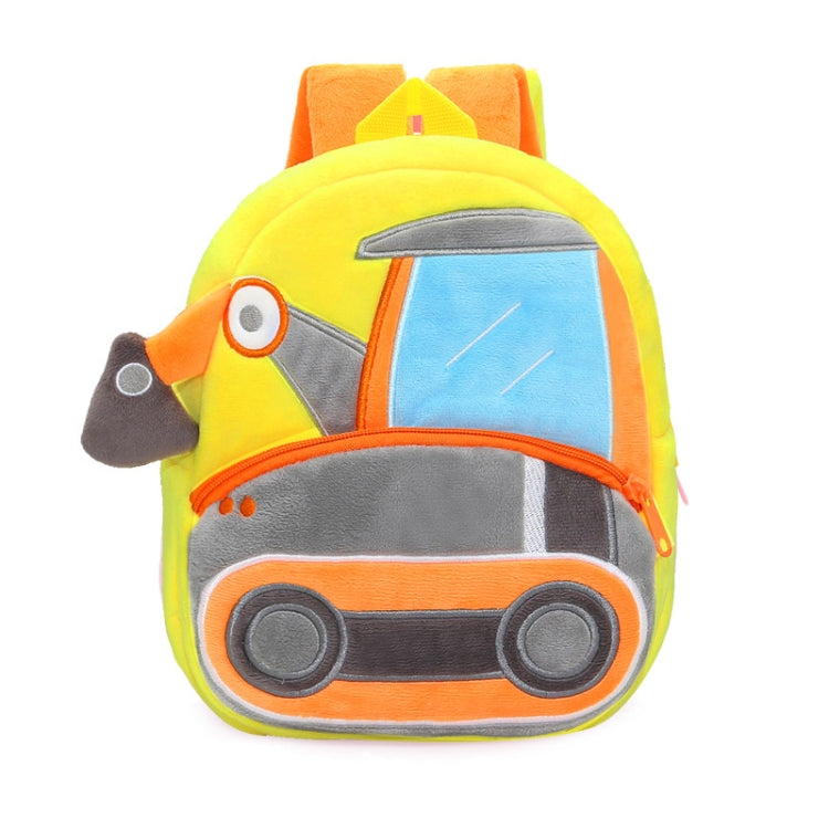 3D Cartoon Trucks Cars Plush Kids Backpack Children School Bags(Excavator) - Kids Bags by PMC Jewellery | Online Shopping South Africa | PMC Jewellery