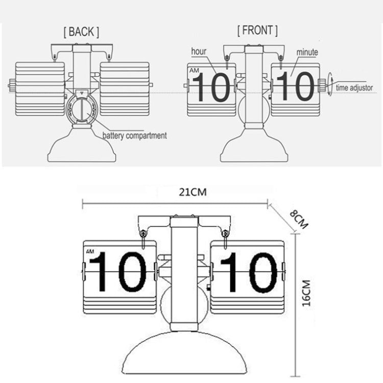HY-F001 Auto-turning Balance-shaped Clock Home Decorative Flop Clock, Spec: Single (White) - free shipping - PMc TechLife - Order now!