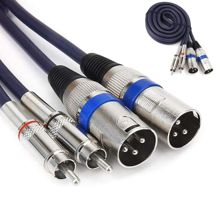 2RCA Male 2XLR Caron Male Speaker Audio Balance Cable, Length: 5m - Microphone Audio Cable & Connector by PMC Jewellery | Online Shopping South Africa | PMC Jewellery | Buy Now Pay Later Mobicred