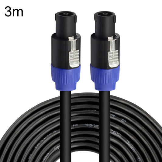 Male To Male Four Core Ohm Cable Audio Cable Ring Stage Speaker Cable 3m(Blue Black) - Microphone Audio Cable & Connector by PMC Jewellery | Online Shopping South Africa | PMC Jewellery | Buy Now Pay Later Mobicred