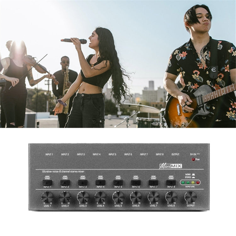 8 Way Mixer With Single Channel Stereo Switching Mini Signal Hybrid Small Audio - Live Sound Effects Processors by PMC TechLife | Online Shopping South Africa | PMC TechLife | Buy Now Pay Later Mobicred
