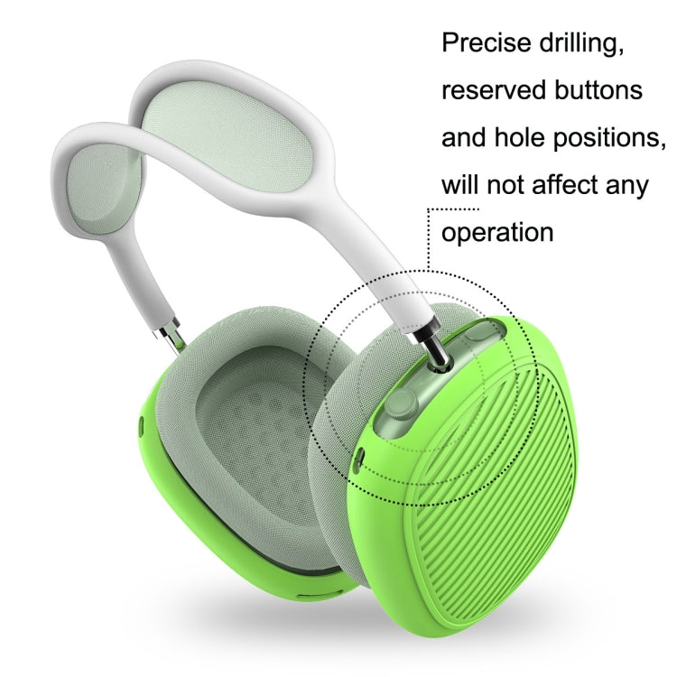 T2 For Apple AirPods Max 1pair Bluetooth Headset Anti-Fall Silicone Protective Case(Luminous Green) - For AirPods Max by PMC TechLife | Online Shopping South Africa | PMC TechLife