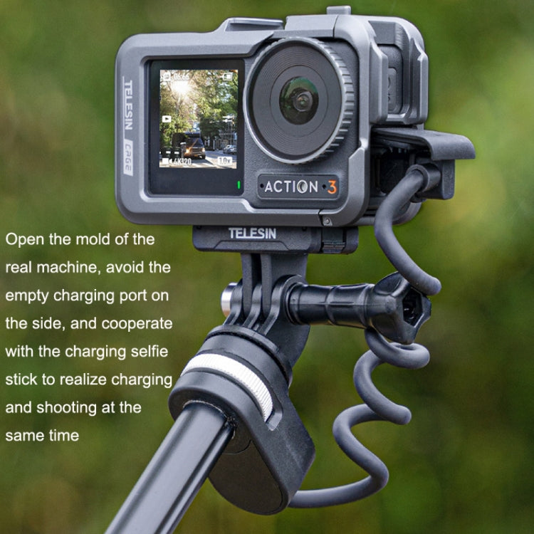 For DJI Osmo Action 3 TELESIN OA-FMS-004 Motion Camera Metal Rabbit Cage Protection Frame(Grey) - Protection Frame by TELESIN | Online Shopping South Africa | PMC TechLife | Buy Now Pay Later Mobicred